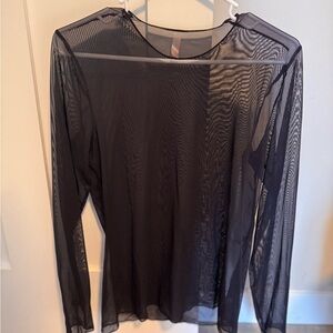 Commando Black Mesh Long Sleeve Top